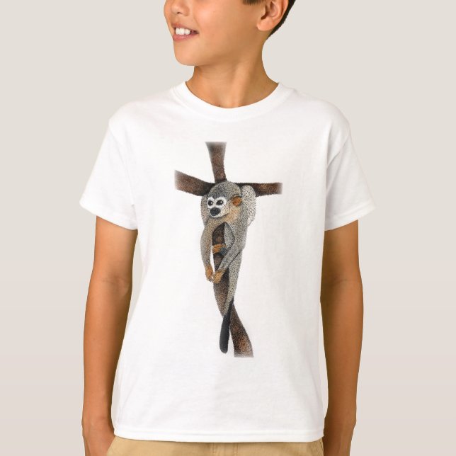 Camiseta arte de la pluma de mono araña (Anverso)