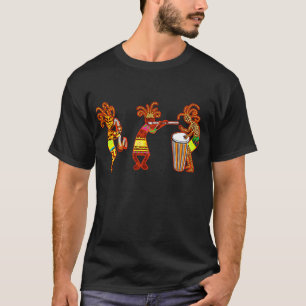 Camiseta Arte de la roca de Kokopelli: "Música del reggae