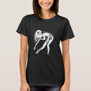 Camiseta arte de la silueta de baile femenino