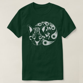 Camiseta Arte de la tinta del gato grande del Ocelot