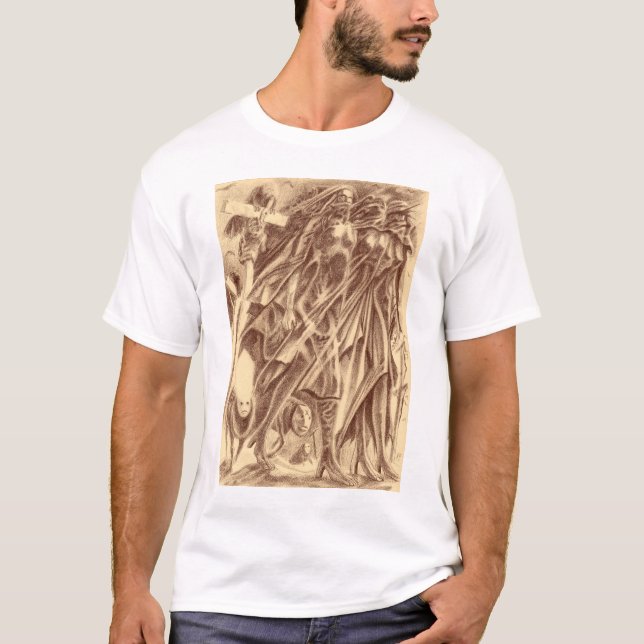 Camiseta arte de lápiz de mujeres en la sombra (Anverso)