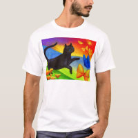 Arte de las mariposas de la pintura del gato negro