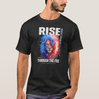 Camiseta Arte de León Cósmico Motivacional – Fuerza Mental