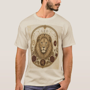 Camiseta Arte de León Zodiaco Vintage