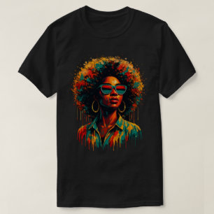 Camiseta Arte de libertad con goteo de pintura Afro 