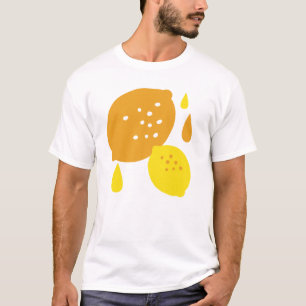 Camiseta Arte de limón azul de la marina - Diseño de cítric