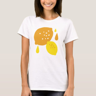 Camiseta Arte de limón azul de la marina - Diseño de cítric
