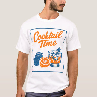 Camiseta Arte de limones de cóctel dibujado a mano retro