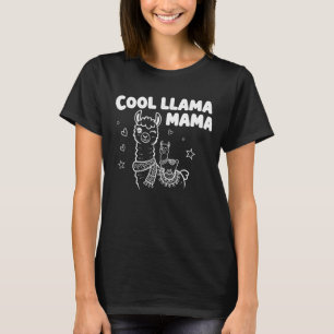 Camiseta Arte de Línea con Mama Llama Genial Juguetona Guiñ