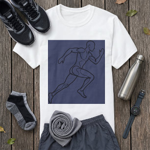Camiseta Arte de Línea Continua Corredor de Velocidad