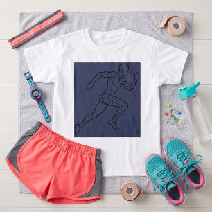 Camiseta Arte de línea continua de sprinter corriendo