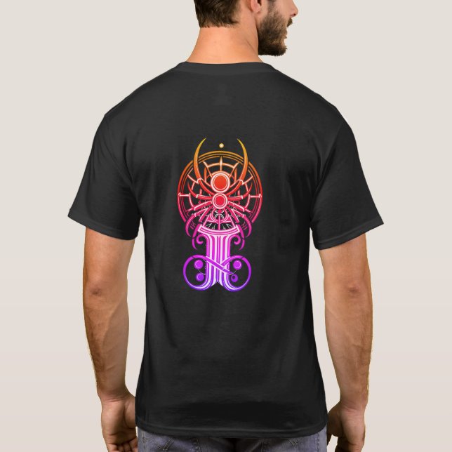 Camiseta Arte de línea de araña geométrica (Reverso)