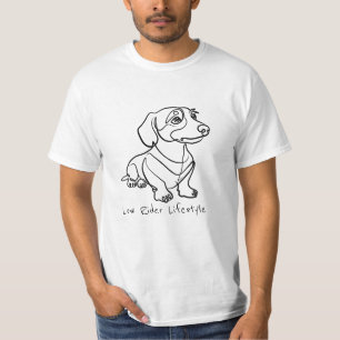 Camiseta Arte de línea de Dachshund - Estilo de vida Low Ri