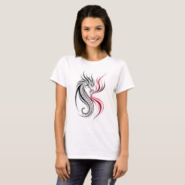 Camiseta Arte de línea de dragón elegante