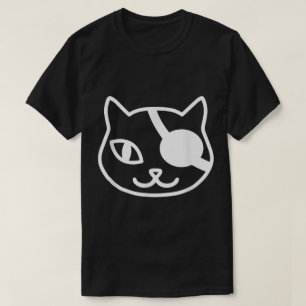 Camiseta Arte de Línea de Gato Pirata Minimalista