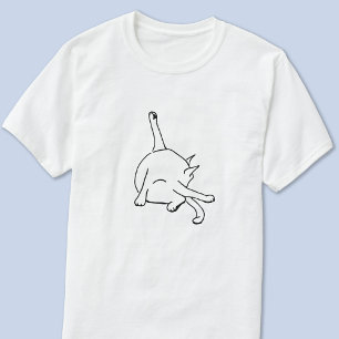 Camiseta Arte de línea de humor de gato divertido