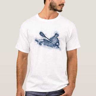 Camiseta Arte de línea de kayakista de aguas bravas dinámic