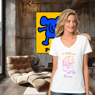 Camiseta Arte de línea de león elegante – Texto y color edi