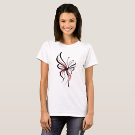 Camiseta Arte de línea de mariposa elegante