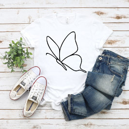 Camiseta Arte de línea de mariposa – Ilustración de insecto
