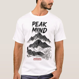 Camiseta Arte de línea de montaña dibujada a mano de la men