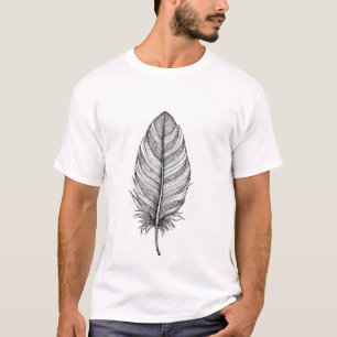 Camiseta Arte de línea de pluma boho detallada