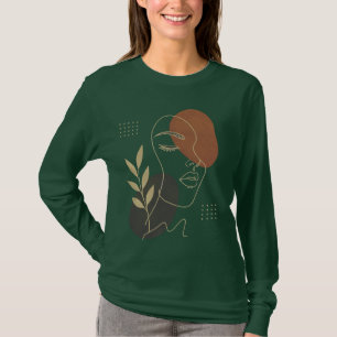 Camiseta Arte de línea de rostro abstracto moderno Sudadera