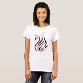 Camiseta Arte de línea del cisne elegante