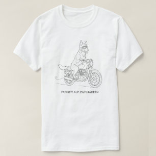 Camiseta Arte de línea elegante pastor alemán motorista min
