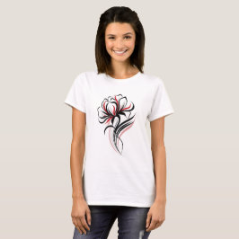 Camiseta Arte de línea floral elegante