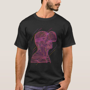 Camiseta Arte de línea gráfico de realidad virtual para un 