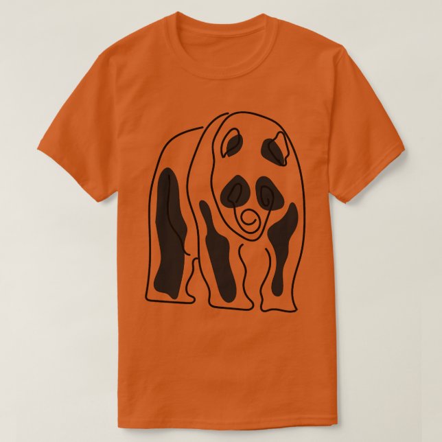 Camiseta Arte de línea lindo panda (Diseño del anverso)