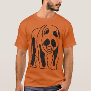 Camiseta Arte de línea lindo panda