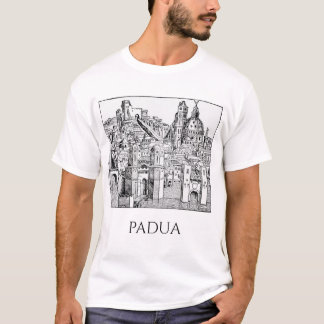 Camiseta Arte de línea minimalista del horizonte medieval d