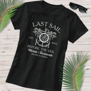 Camiseta Arte de Línea Náutica Última Vela Despedida de Sol