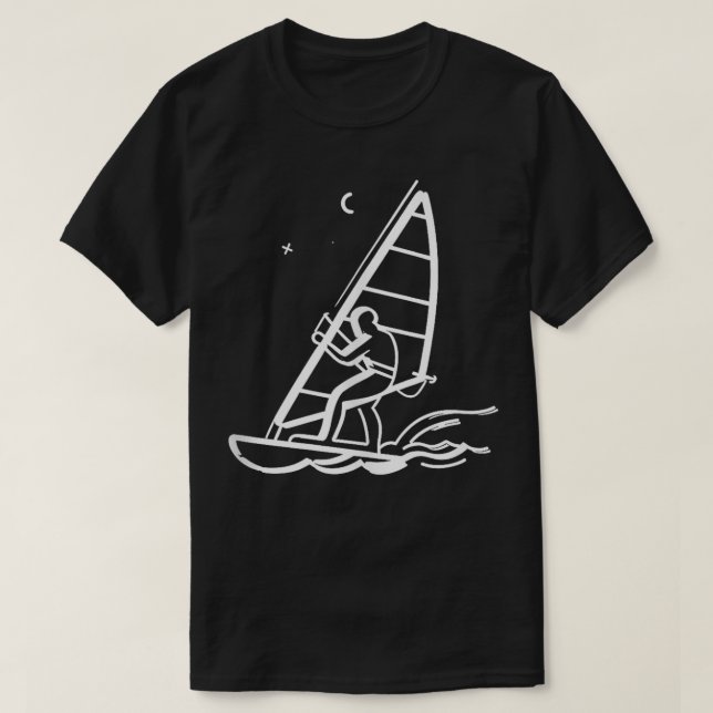 Camiseta Arte de líneas de windsurf (Diseño del anverso)