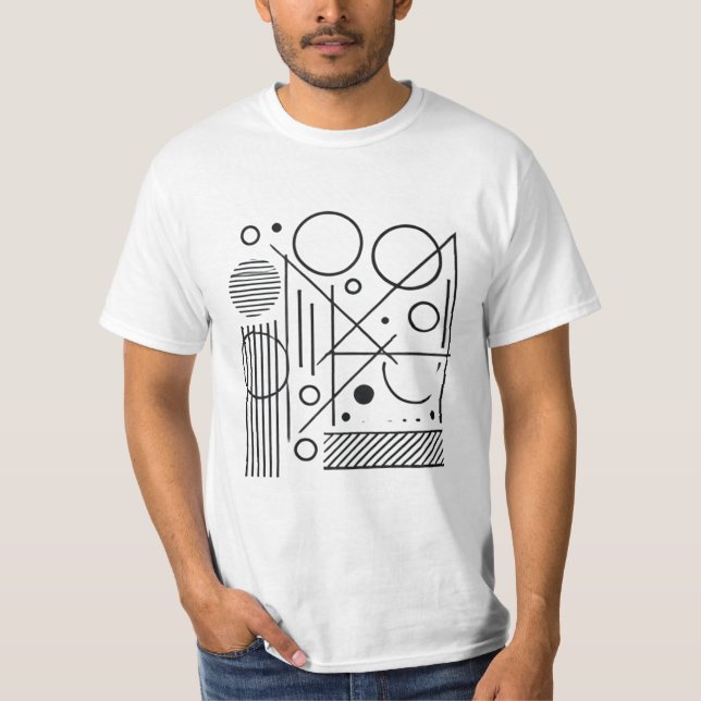 Camiseta Arte de líneas geométricas (Anverso)