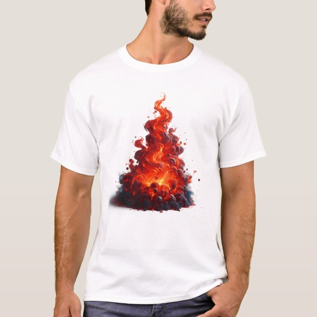 Camiseta Arte de llama arremolinada (Anverso)