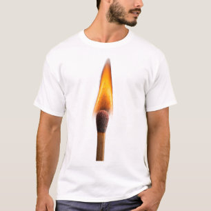 Camiseta Arte de llama de cerilla quemada – Chispa de fuego