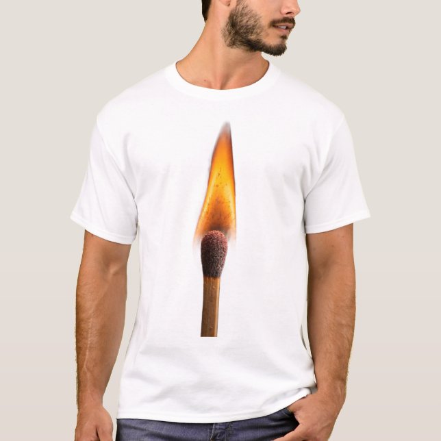 Camiseta Arte de llama de cerilla quemada – Chispa de fuego (Anverso)