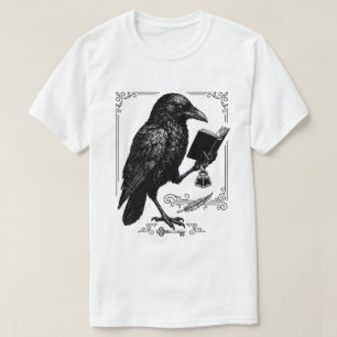 Camiseta Arte de llave vintage de cuervo gótico oscuro