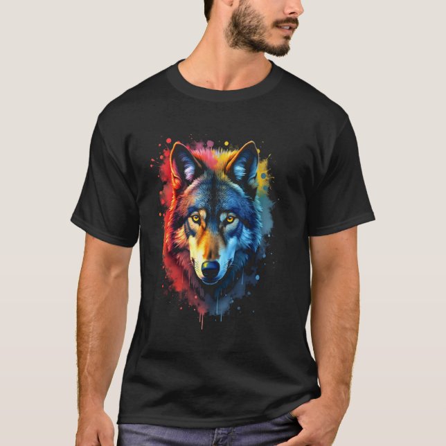 Camiseta Arte de lobo (Anverso)