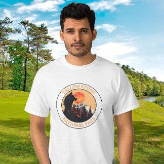 Camiseta Arte de Lobo al atardecer, Parque Nacional Yellows