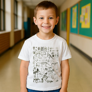 Camiseta Arte de los fósiles óseos de los dinosaurios vinta