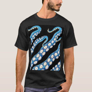 Camiseta Arte de los tentáculos de octocromo azul de Kraken