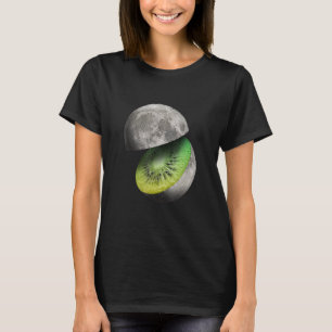 Camiseta Arte de Luna Fruta Creativa Kiwi Luna