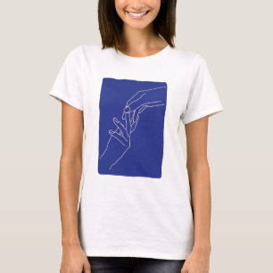 Camiseta Arte de manos abstractas modernas de línea minimal