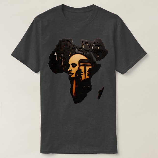 Camiseta Arte de mapas de África (Diseño del anverso)