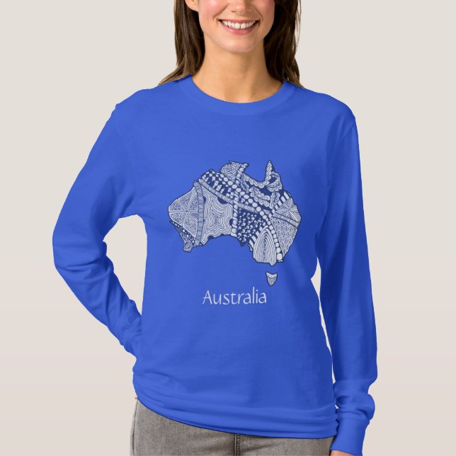 Camiseta Arte de mapas de Australia (Anverso)