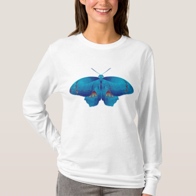 Camiseta Arte de mariposa azul (Anverso)